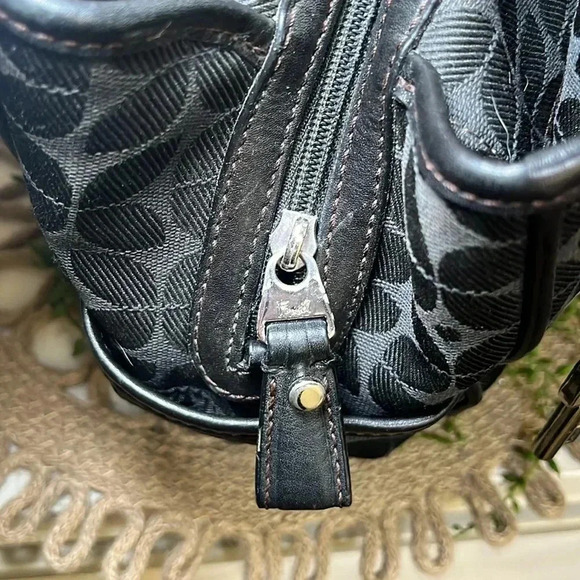 Vintage Fossil Canvas Handbag Black 90's Y2K Classic Timeless Solid Minimalist - Picture 10 of 13